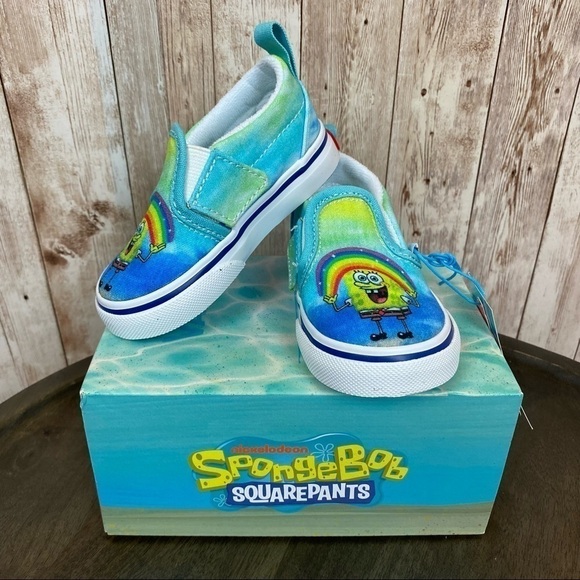 Vans x SpongeBob Slip On V Imaginaaation Sneakers Size 4 Toddler - Picture 4 of 14